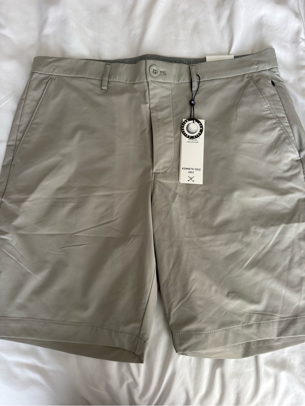 NWT Kenneth Cole NY Premium Golf Shorts Men's 34 Grey